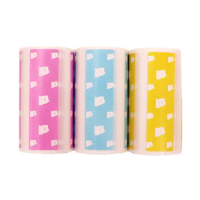 3 Rolls 57*30mm Label Paper, Thermal Paper Adhesive, Adhesive, Blue, Pink, Yellow, For Paper Printers