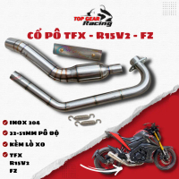 Cổ Pô TFX R15v2 Bầu Tổ Ong inox 304 Lắp Pô Độ 51mm <TOPGEAR>
