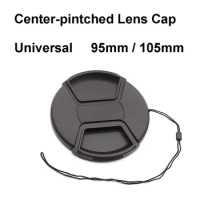 Center Pinch Lens Cap 95mm / 105mm Universal Plastic with anti-lose rope For Sony Canon Nikon Pentax Olympus Panasonic Fujifilm