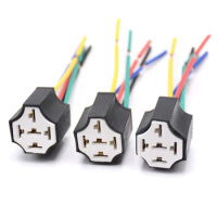 Ceramic Car relay holder,5 pins Auto relay socket 5 pin relay connector plug Ceramic Relay Holder Seat High Relay With Pins