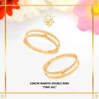 CINCIN EMAS WANITA DOUBLE RING TANPA PERMATA TERBARU EMAS ASLI EMAS MUDA KADAR 6K (300) & 8K (375) C