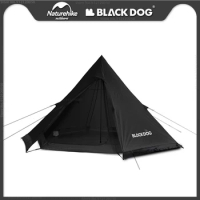 Naturehike-BlackDog Outdoor 3-4 Person Pyramid Camping Tent 210D Oxford Cloth Double Layer Nature hike Travel Luxury Camp Tent