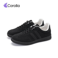 【มีไซส์ใหญ่】Corolla Ace Shoes รองเท้าผ้าใบลำลองส้นแบน สำหรับผู้ชาย และผู้หญิง วัสดุหนัง PU ระบายอากา