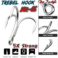 MZ-66 20PC Treble Hook 5X Strong Tin Matte Series Super Sharp [TH07]