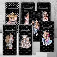 Fashion Family Mother Mom Baby Phone Case Shell For Samsung Galaxy S24 S23 S22 Ultra S21 Plus S20 FE S10 S10E S9 S8 + Cover Capa