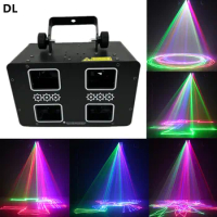 Faster Delivery New RGB 7 Color 4 Lens Line Array Party Laser Lights Lamps Krypton Dj Bar Disco Light Home Cinema System Lamp