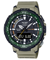 【CASIO卡西歐】PRO TREK  防水200米 潮汐顯示 釣魚定時器 藍牙智慧錶 - 綠 (PRT-B70-5) 廣三SOGO