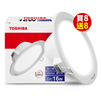 【TOSHIBA 東芝】12入 星日耀 16W LED 崁燈 15CM嵌燈(白光/自然光/黃光)