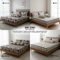 Sri Dwi SPREI BATIK Set Lengkap Sarung Bantal 2 Sarung Guling 2 Bahan Katun Batik Size 180 x 200 x
