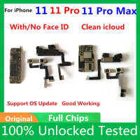 Original Motherboard For iPhone 11 Motherboard With Face ID For iPhone 11 Pro Logic Board Unlocked Mainboard Cleaned iCloud