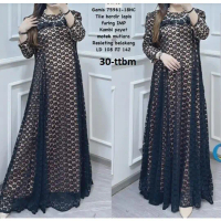 gamis tile brukat 30-tbm 75961 s m l xl xxl