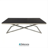 Dekoruma Tenzo URBANO Meja Tamu Rectangle Kaca / Meja Tamu Kaca Hitam /Meja Persegi Panjang Kaca - B