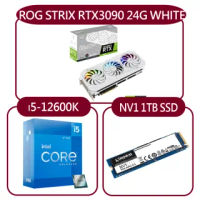 【ASUS 華碩】組合套餐(INTEL i5-12600K+金士頓 NV1 1TB SSD+華碩ROG-STRIX-RTX3090-24G-WHITE顯示卡)