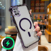 เหมาะสำหรับ OPPO A52 A92 เคสใสแบบนิ่มกันกระแทกมุมทั้งสี่พร้อมฟังก์ชันแม่เหล็กชาร์จไฟรุ่น 027
