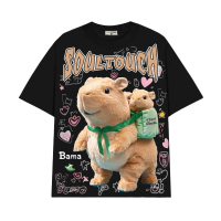 1969STUDIO Áo Thun Form Rộng Menswear Nam Nữ Capybara Soultouch In Lụa Chất Polyeste Top Cổ Tròn Uni