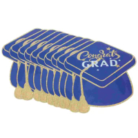 10Pcs Graduation Congrats Cards Blessing Graduation Cap Shape Celebrating Cards School Presents
