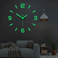 2023 Large 3D Wall Clock DIY Stylish Quartz Acrylic Mirror Stickers Wall Clock For Living Room Home Wall Decor Reloj Pared