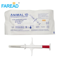 1.4x8mm/2.12x12mm ISO11784/5 FDX-B RFID Chip Implant Veterinary Pet Fish Injector Syringe with Glass Tag Animal ID Microchip