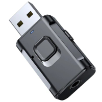 USB Bluetooth 5.0 Audio Transmitter Receiver USB Bluetooth Audio Adapter Car Bluetooth Receiver Support Call