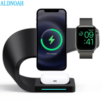 Magnetic 4 In 1 Wireless Charger Dock For IPhone 13 12 Pro Max Mini 15W Fast Charging Station For AirPods 3 Apple Watch 7 6 5
