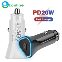 EONLINE LED For iphone 14 Pro Max 20W PD USB Car Charger Adapter Samsung Galaxy S22 A53 A22 5G Xiaomi Super Quick charge Type C