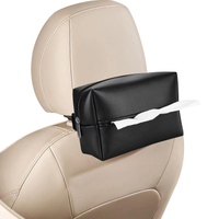 Car Napkin Holder for 120 Standard Tissue Premium Leather PU Tissues for Car Backseat Soft Rectangul