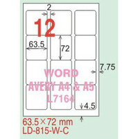 【龍德】LD-815(圓角) 雷射、影印專用標籤-紅銅板 72x63.5mm 20大張/包
