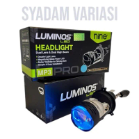 Lampu Mini Proji H4 Luminos Mp 3 Pro Devil Merah Dan Biru 50 Watt Pnp Untuk Mobil Dan Motor Car Kend