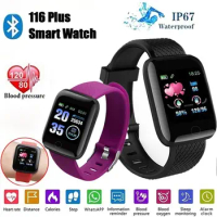 Sport Smart Watch 116Plus Women Men Kids Heart Rate Blood Pressure Monitor Digital Waterproof Smartwatch Watches For Android IOS