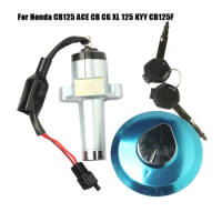 For Honda CB125 ACE CB CG XL 125 KYY CB125F Motorcycle Ignition Switch Fuel Gas Tank Cap Cover Seat Lock Key Set