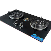 kitchen home gas stove double burner 2 built in tempered glass cooktop gas hob