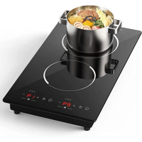 Commercial Built-In 2 Plates Electric Stove Induction Cooker Infrared Cooker Touch Screen Double Coo