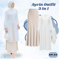 Outfit Kekinian (Outer, Rok Duyung, Hijab) Kekinian 3in1 Wanita Hijab OOTD -RW84