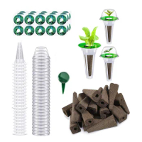 97pack Pods Kit Hydroponics Garden Accessories For Growing System Plant Pod Kit With Sponges Baskets Domes Labels