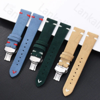 Dây đeo đồng Đồng Hồ thông minh, Da lộn cổ điển, 18mm, 20mm, 22mm, Phổ thông, Khâu tháo nhanh Seiko,