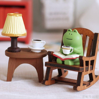 桌面擺件青蛙搖椅可愛拍照治愈小擺件辦公桌生日裝飾創意解壓禮物