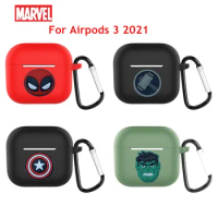 Cartoon Marvel New Earphone Case For Apple Airpods 3 2021 Soft Silicone Bluetooth Headphone Case Cover for Airpods 3 With Hook