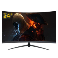 24 Inch curved Monitor PC 75hz LCD HD Gaming Monitors for Desktop HDMI-Compatible 1920*1080p Computer Monitors Gamer 1k Displays