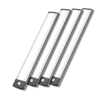 【WEIBO】4入組 三色調光磁吸LED紅外線感應燈-LI3360L 32.3CM(USB充電 白光 暖白光 自然光 60顆LED)