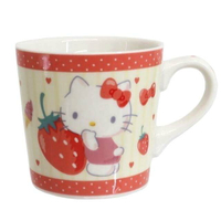 小禮堂 Hello Kitty 陶瓷馬克杯 (米草莓款)