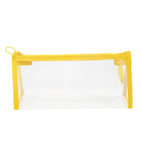 【芬菲文創】彩色透明立體方形筆袋化妝包防水收納包(二入)