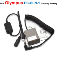 PS-BLN1 Dummy Battery BLN-1 Spring DC Coupler+USB Type-C Power Cable Adapter For Olympus OM-D E-M5 E-M5 II E-M1 PEN E-P5