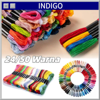 Paket Sulam Benang 24/50 Warna Benang Sulam Warni Benang Embroidery Floss Embroidery Thread Paket