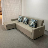 時尚簡約中小戶型客廳折疊兩用帶儲物箱布藝功能沙發床