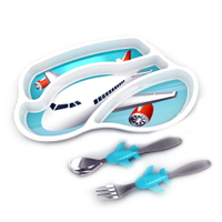 《 KIDS FUNWARES》造型兒童餐盤組(飛機) 東喬精品百貨