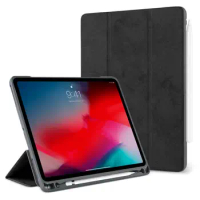 Case For iPad Pro 12.9 with Pencil Holder 2018 2017 2015 Premium PU Leather TPU Soft Cover for iPad Pro 12.9 2020 2021 Case