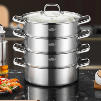 304 stainless steel thickened household steamer multi-layer induction cooker gas stove universal soup pot food steamer