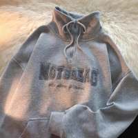 [เก็บเงินปลายทาง] เสื้อสเวตเตอร์สไตล์เกาหลีแบบมีซิปครึ่งตัวสำหรับฤดูใบไม้ร่วงและฤดูหนาว ดีไซน์หลวมใส
