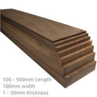 Custom Natural Black Walnut Solid Wood Board Strips 100mm - 500mm Length 1 - 50mm Thick 2pcs DIY for Furniture Home Decor