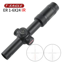 ER 1-6X24IR Tactical Green Red Illuminated Riflescope for Hunting Quick Aiming Rifle scope Shotting Airsoft Sight